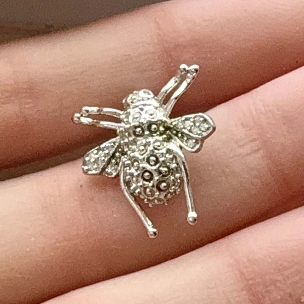 Sterling Silver Honey Bee Pendant 3/4” .925 bumble bee lovers gift necklace